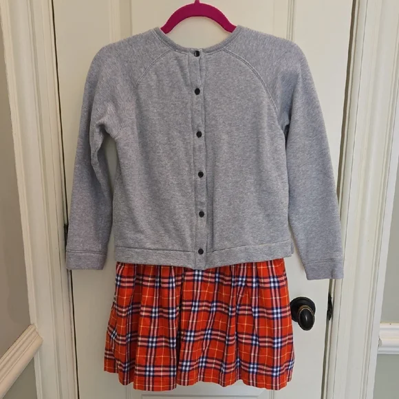 Burberry Gray and Red Plaid Kids Formal Dress
